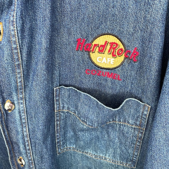 Hard Rock Cafe Cozumel denim button down shirt men’s xl - Picture 2 of 5